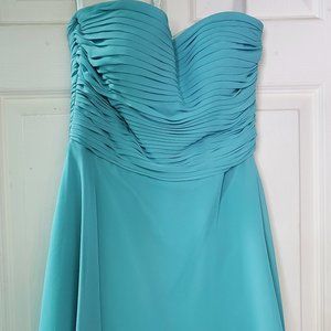 Bill Levkoff Short, Strapless, Flirty Turquoise Bridesmaid/Prom Dress, size 4